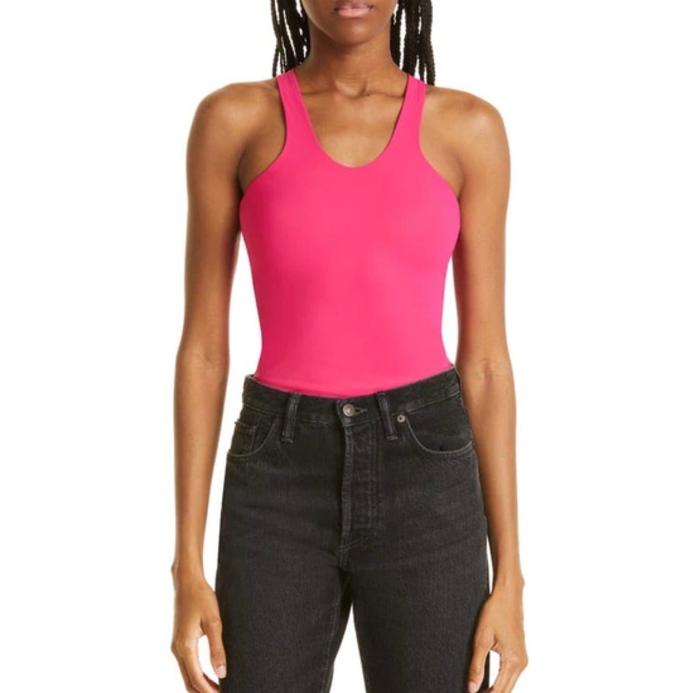 NEW Alix NYC Herrick U-Neck Bodysuit in Cerise Size Small